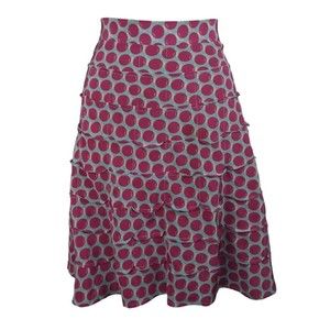 MARC JACOBS Cherry Print Silk Skirt Ruffles A-line Lightweight Rockabilly S 6